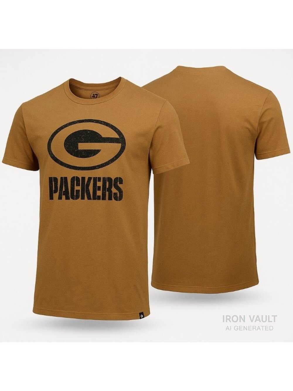 Green Bay Packers T-Shirt Men’s Medium NFL ’47 Brand Dusted Khaki Team Apparel